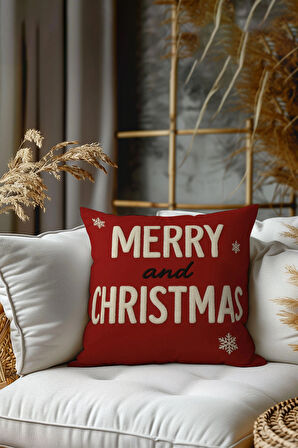 2’li Nakış Punch Yılbaşı Desenli, Çift Taraf Dijital Baskı, Yastık kılıfı, Kırlent Kılıfı, Fermuarlı