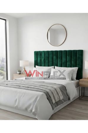 12 ADET DİKEY AKUSTİK KUMAŞ KAPLI PANEL-(10x100CM) YEŞİL