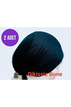BONE FIRFIRSIZ HİJAB, TESETTÜR BONE, SİYAH PENYE DİKİŞSİZ DÜZ RAHAT BONE 2 ADET