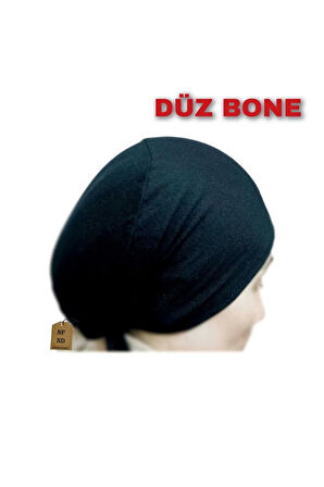 BONE FIRFIRSIZ HİJAB, TESETTÜR BONE, SİYAH PENYE DİKİŞSİZ DÜZ RAHAT BONE 2 ADET