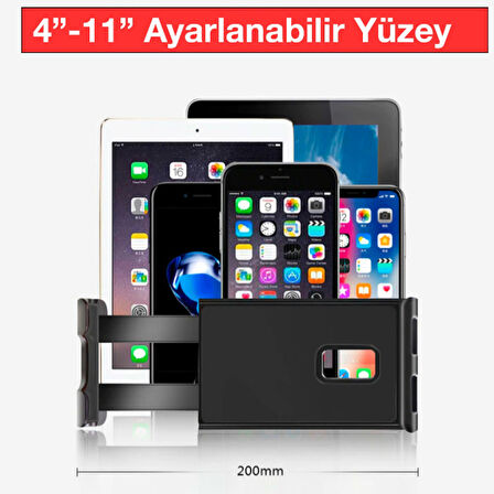 Universal Araç Arka Koltuk Tablet ve Telefon Tutucu (Siyah)