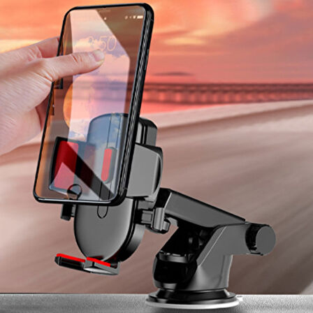 Araç İçi Çok Fonksiyonlu 360 Derece Dönebilir Telefon Tutucu (Siyah)