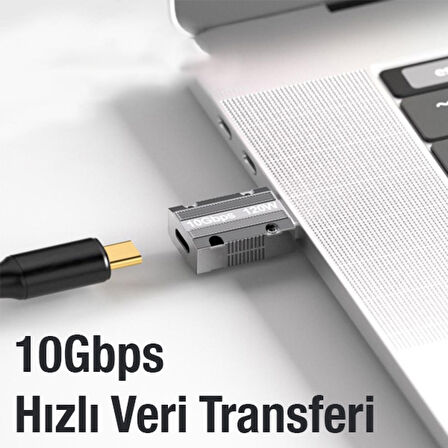 Macbook iPad 120W 10Gbps Type-C to USB OTG Adaptör Çevirici (Gümüş)
