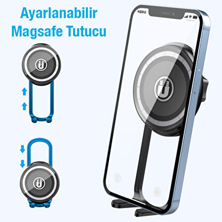 LE-11B MagSafe Araç İçi Havalandırma Telefon Tutucu (Siyah)