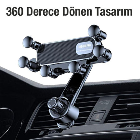 One Pro 360° Dönebilen Araç İçi Havalandırma Telefon Tutucu (Siyah)
