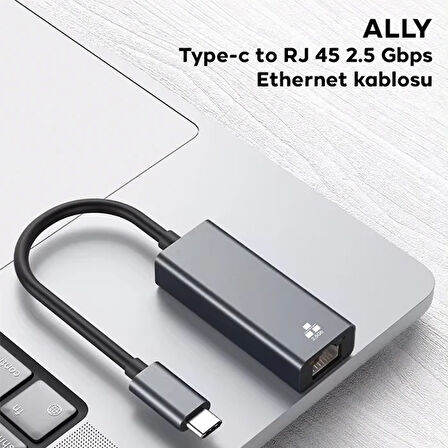 Type-C to 2.5G Gigabit Ethernet Dönüştürücü Adaptör (Siyah)