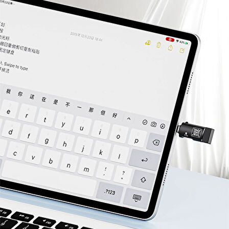 Type-C to USB + TF Kart Çevirici Otg Adaptör (Siyah)
