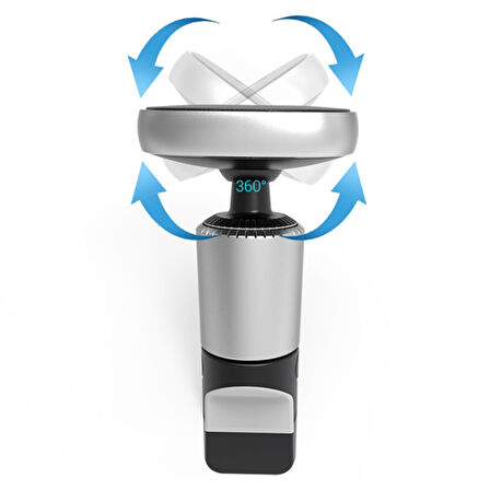 Floveme Güçlü Mıknatıslı 360 Döner Universal Araç Havalandırma Telefon Tutucu (Gri)