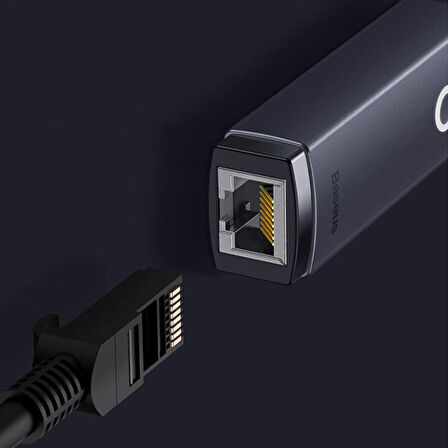 Baseus Lite Series 100Mbps Type-C to RJ45 Ethernet LAN Port Adaptör (Gri)
