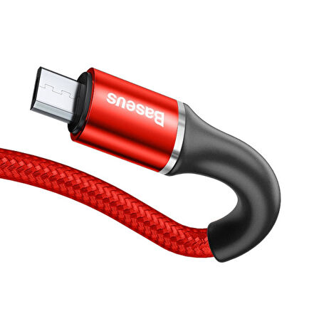 Baseus halo Mikro Usb 3A Hızlı Şarj 0.25CM Kısa Power Bank için Şarj Kablosu (Kırmızı)