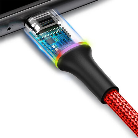 Baseus halo Mikro Usb 3A Hızlı Şarj 0.25CM Kısa Power Bank için Şarj Kablosu (Kırmızı)