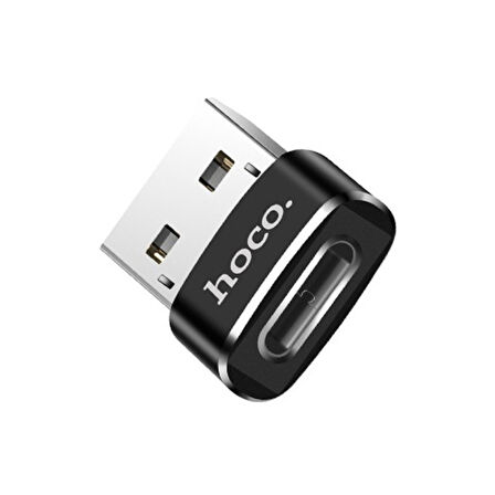 HOCO UA6 Erkek USB to Dişi Type-C Dönüştürücü Çevirici Adaptör (Siyah)