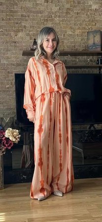 Kadın Yazlık Oversize Gömlek Pantolon İkili Takım - Tesettür Uyumlu Kombin