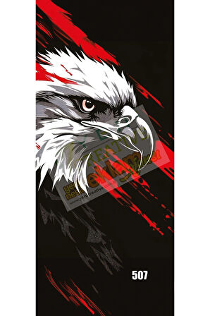 Araç Kapı Direk Kaplama Folyosu Kartal Desenli (Sağ Sol Takım) (2 Adet) - 22x50 Cm