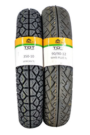 350-10 VE 90/90-12 TL (TUBELESS - DUBLEKS) LASTİK TAKIMI