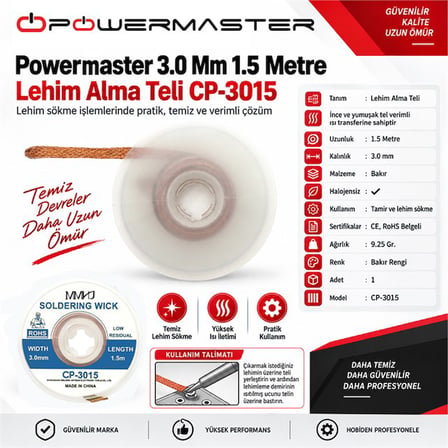 Powermaster 3.0 Mm 1.5 Metre Lehim Alma Teli CP-3015