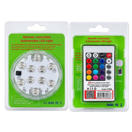 PowerMaster PM-17658 Sualtı Uzaktan Kumandalı Rgb Nargile Led Işığı