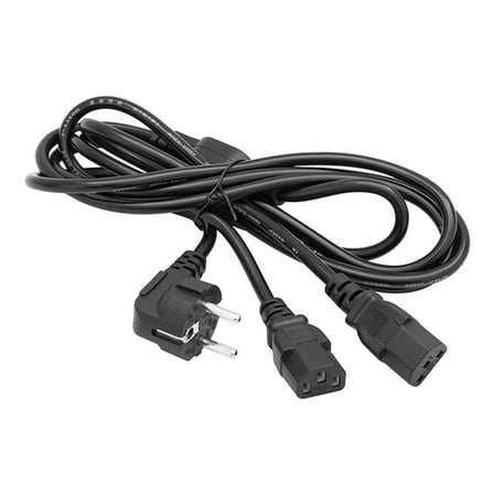 PowerMaster PM-17972 Çift Güç Çıkışlı 1.8 Metre PC Power Kablosu Dişi IEC C13 AC220V Tek Priz