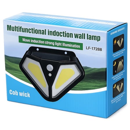Powermaster LF-1728B Çok Fonksiyonlu 3 Modlu Hareket Sensörlü 50 Cob Ledli İndüksiyon Duvar Lambası