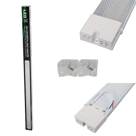 LedX AL-EXTK40 220 Volt - 40 Watt 6500K 120 Cm Beyaz Led 2'li Paket Kristal Bant Armatür