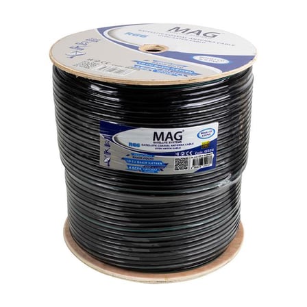 Mag RG6-U6 Cu-Cu Bakır Yeşil Anten Kablo 300 Mt