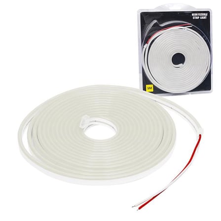 Powermaster PM-19652 Silikon Kaplamalı 12 Volt 5 Metre Beyaz Neon Led Şerit Aydınlatma