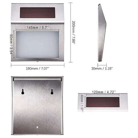 Powermaster PM-24003 Güneş Enerjili (Solar) LED Işıklı Paslanmaz Çelik Kapı Numarası