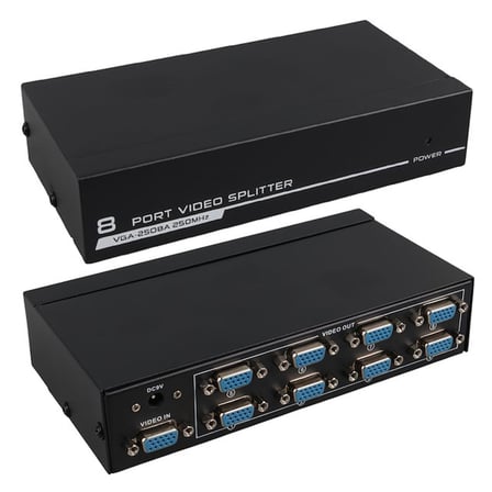 Powermaster VGA-2508A 250 MHz 8 Port 1920x1440 Destekli VGA Video Splitter Dağıtıcı 9 V Adaptörlü