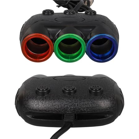 Olesson 1633 12-24V Tek USB Girişli 120W 80cm Kablolu Dijital Voltaj Ekranlı 3'lü Araç Çakmak Çoklay