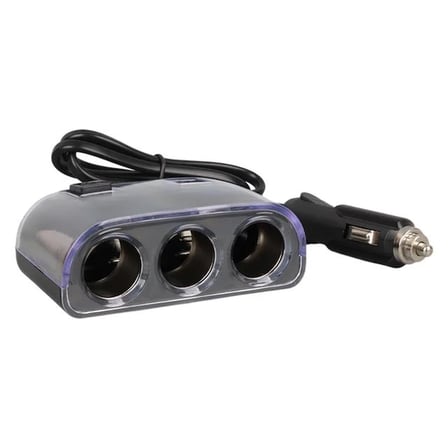 Olesson 1505 12-24V Çift USB Girişli 120W 80cm Kablolu 3'LÜ Araç Çakmak Çoklayıcı