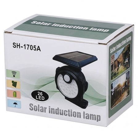 Powermaster SH-1705A 26 Ledli Sensörlü 3 Modlu Solar İndiksiyon Duvar Lambası