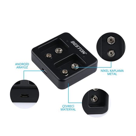 Beston M7005 Siyah 2 X 9 Volt Pil Şarj Cihazı