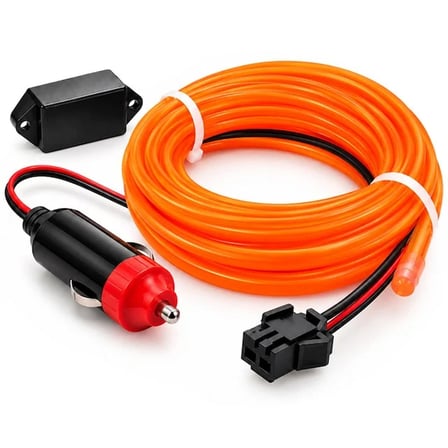 PowerMaster PM-18224 5 Metre 12 Volt Çakmak Fişli Oranj Turuncu Araç İçi Neon İp Aydınlatma