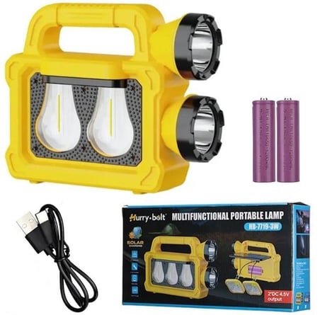 Powermaster PM-26930 Solar Panelli 6 Işık Modlu Powerbank Özellikli 2400mAh Type C Giriş 5V Led Kamp