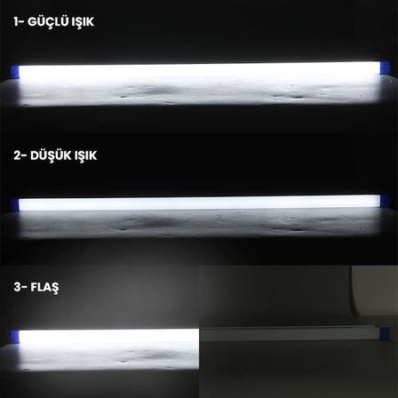 PowerMaster T570 70cm 100W Çubuk Portatif LED Işıldak Şarjlı Tüp Lamba 1800mAh