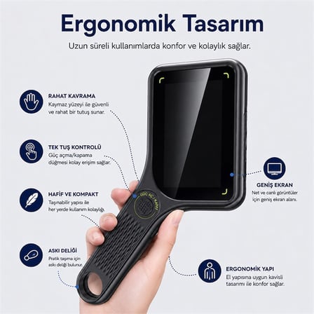 Powermaster PM-29314 3.0" IPS Ekranlı El Tipi Dijital Mikroskop (2 MP Kamera PC Kamera)