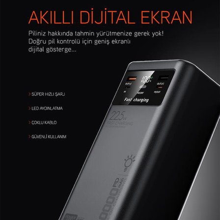 Powerway PD50 50.000mAh 22.5W Süper Hızlı Şarjlı Powerbank