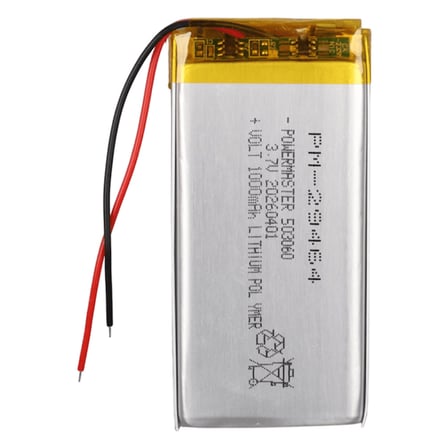 Powermaster PM-29464 3.7V 1.000mAh 503060 Soketsiz Lityum Polimer (Li-Po) Batarya Şarj Edilebilir Pi