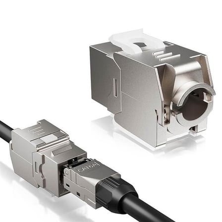 PowerMaster PM-29567 CAT7 10Gbps Toolless Keystone Jack Full Metal Zırhlı Konnektör