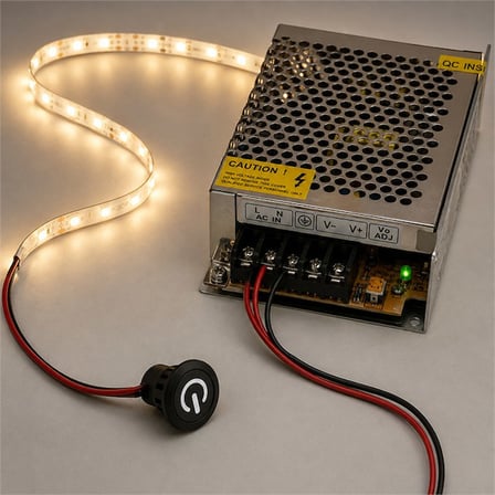 Powermaster PM-30933 24V DC 16mm Gömme Dokunmatik LED Dimmer Kontrolcüsü Switch Buton Siyah