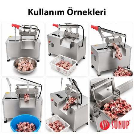 Sunup SN-30982 Otomatik Kemik ve Et Kesme Makinesi Gıda Sınıfı Paslanmaz Çelik Endüstriyel Giyotin D