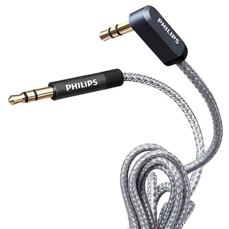 Philips SWR2114F/93 3.5mm AUX Ses Kablosu 1.5 Metre L Tipi Konnektör Örgülü Zırhlı