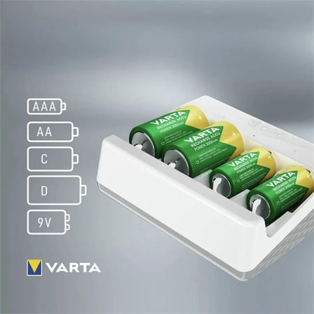 Varta 57658 Universal Charger Type-C USB Çoklu 5'li Pil Şarj Cihazı (AA / AAA / C / D / 9V)