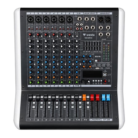 Westa WM-8PMX 2x400W 8 Kanal Power Mikser USB, Bluetooth 32DSP Dijital Profesyonel Ses Mikseri