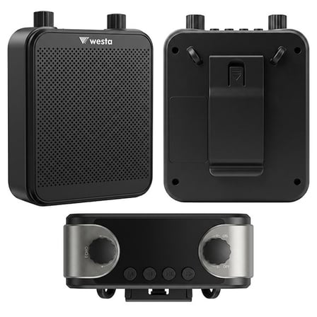 Westa WAP-300T USB + SD Kart Girişli Şarjlı Mini Seyyar Kablosuz Mikrofonlu Rehber Anfisi