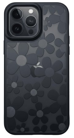 İphone 16 Pro Max Çiçekli Kılıf Bağlama Aparatlı Siyah
