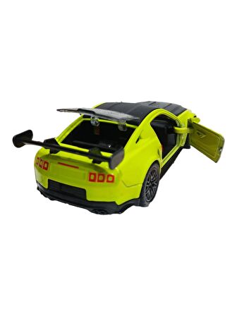 Metal Model Oyuncak Çek Bırak Haraket Eden Kapılar Açılabilen 1.36 Yeşil Spoilerlı Araba Mustang