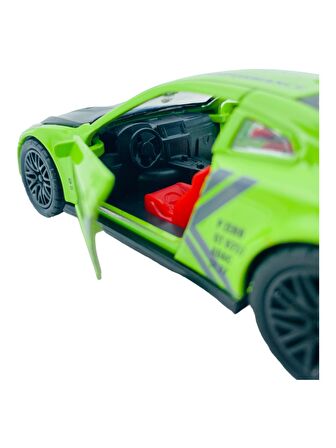 Metal Model Araba Kapıları Açılır Kapanır Çek Bırak Hareket Edebilen Lüks Araç yeşil Nissan Gtr