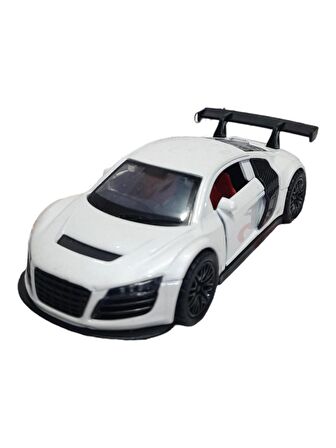 Metal Model Araba Kapıları Açılır Kapanır Çek Bırak Hareket Eden Araç Beyaz Audi R8