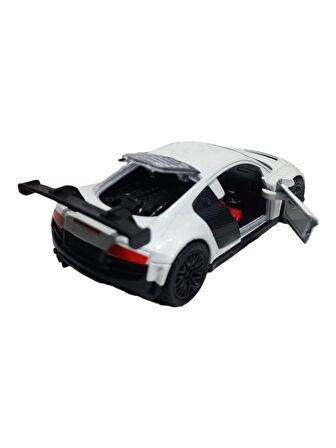 Metal Model Araba Kapıları Açılır Kapanır Çek Bırak Hareket Eden Araç Beyaz Audi R8